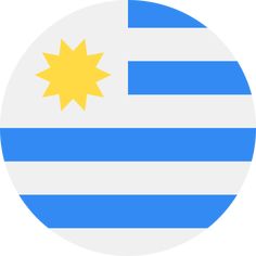 the flag of the country of argentina is shown in a circle with an orange star on top