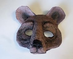 Paper Mache Animal Mask, Plaster Masks, Yaelokre Oc, Bear Masks, Mermaid Board, Paper Masks, Paper Mache Mask, Bear Mask, Paper Mache Animals