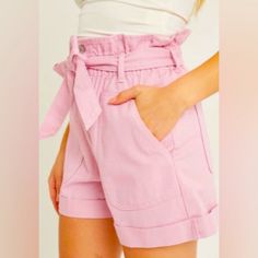 These Denim Paperbag Shorts With Button Fly And Belt Detail Are The Cutest Shorts This Season! Color: Bubblegum Pink Material: 70% Rayon, 25% Nylon, 5% Spandex Fit: True To Size Please See Pictures For Exact Measurements. Offers Are Welcome High Waist Cotton Jean Shorts With Belt Loops, High-waist Cotton Jean Shorts With Belt Loops, Cute Spring Shorts With Pockets, Cute High Waist Jean Shorts For Spring, Pink Jean Shorts With Pockets For Spring, Spring Pink Jean Shorts With Pockets, Cute High Waist Cotton Jean Shorts, High Waist Cotton Jean Shorts For Spring, Spring High Waist Cotton Shorts