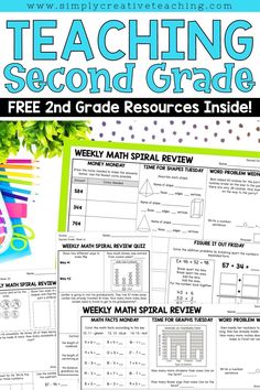 teaching second grade worksheets with the text, free 2nd grade resources inside