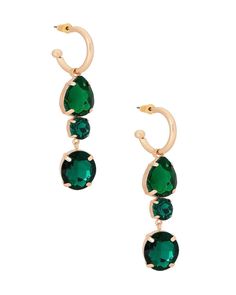 14k gold plated Gold rhinestone link earrings Post closure Measurements approx. 2" Emerald Earrings Drop, Stone Cold Fox, Accessories Gold, Link Earrings, Stone Cold, Gold Rhinestone, Red Crystals, Drop Earring, Dainty Earrings