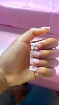 #nails #nailinspo #inspo #y2knails Pearl Nail Ideas Acrylic, Acrylic Nails Birthday, Nagel Tips, Pearl Nails, French Acrylic Nails, Simple Acrylic Nails