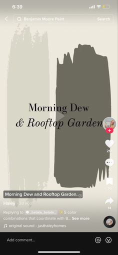 the morning dew and rooftop garden app on an iphone