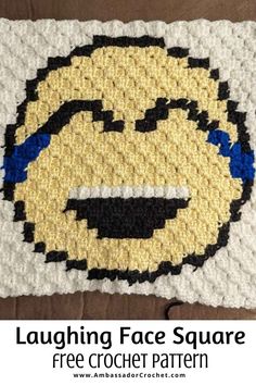 the laughing face square crochet pattern is shown