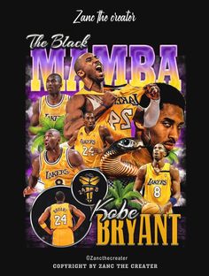 the lakers team is depicted in this poster