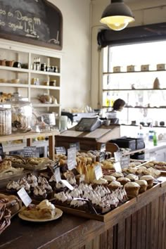 a bakery filled with lots of different types of food