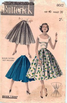 an old fashion sewing pattern from the 1950's