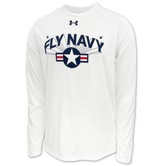 Show your support for the Naval Aviation with the Navy Under Armour Fly Navy Tech Long Sleeve T 100% Polyester Loose: Fuller cut for complete comfort UA Tech fabric that's soft and quick-drying Anti-odor technology prevents the growth of odor-causing microbes Graphic inspired by the 2021 Rivalry collection Fly Navy, Naval Aviation, Military Marines, Shirt White, Mens Tank Tops, Kids Hoodie, Long Sleeve T Shirt, Hoodies Womens, Under Armour