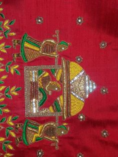 Saree Blouse - Red and Gold color Heavy Maggam Work (Maggam Work) Blouse - Saree Blouse - Size 38 (can alter 36, 40, 42) Fabric : Pure Silk Color : Red and Gold color Size : 38 inches ( Can be altered to 36, 40, 42 inches) Sleeves : 11 Inches Neck : Front 6 inches, Back - 8.5 inches/FRONT OPEN Blouse Length : 15 inches Washing instructions : Dry wash only. Note : 10% Colors may vary slightly due to lighting. If you are interested in purchasing this item and have any questions about this item, pl Traditional Blouse With Drape For Puja, Art Silk Blouse Piece For Traditional Ceremonies And Festivals, Traditional Drape Blouse Piece For Wedding Festivals, Red Sharara For Puja And Festivals, Traditional Dori Work Blouse For Ceremonies, Traditional Blouse For Puja With Drape, Traditional Drape Blouse For Puja, Traditional Chanderi Blouse For Wedding, Traditional Blouse Piece For Ceremonies And Festivals