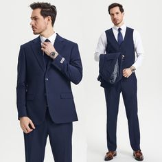 Elevate Your Style With The Stacy Adams Solid Color 3-Piece Suit Set, A Symbol Of Timeless Elegance And Modern Sophistication. This Meticulously Crafted Ensemble Boasts A Hybrid Fit That Strikes The Perfect Balance Between Comfort And A Tailored Look, Ensuring You Exude Confidence In Any Setting. The Textured Plaid Design And High-Quality Materials Set You Apart From The Crowd, While The Versatile 3-Piece Set, Available In Both Slim And Modern Fits, Adapts Seamlessly To Various Occasions. With A Classic Blue Business Casual Sets, Blue Classic Business Casual Sets, Professional Slim Fit Sets For Business Casual, Professional Blue Formal Sets, Blue Professional Three-piece Suit For Semi-formal Occasions, Professional Slim Fit Business Casual Sets, Professional Blue Sets For Business Casual, Slim Fit Professional Suiting Fabric Sets, Blue Notch Lapel Sets For Business