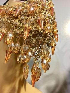 Golden crystal mask | Etsy Adjustable Gold Headpiece For Masquerade, Adjustable Glamorous Gold Headpieces, Crystal Mask, Vintage Mask, Golden Crystal, Costume Masks, Costume Mask, Fashion Face Mask, Dec 7