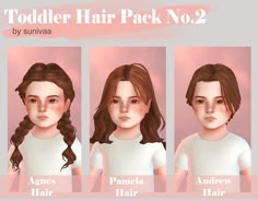 four different styles of hair for children