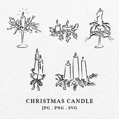 christmas candle svg clipart set for use with cricut and silhouettes