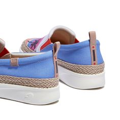 The Energetic Call of Summer Waves Canvas Upper & Jute Edge Design The braided hemp detailing evokes the mood of a beach vacation while giving the foot a firm support. 100% pure cotton is lightweight and breathable to keep feet dry and comfortable, which is sustainable and friendly to the environment. Fits without Hassle Flexible Elastic Band Fit securely while easy to put on and take off. Comfy Wide Fit Bionics Foot-shaped Design Loose toe-box is great for bare-foot use, granting ultimate freed Summer Textile Sneakers With Textured Sole, Textile Sneakers With Textured Sole For Summer, Comfortable Slip-on Sneakers For The Beach, Sporty Beach Sneakers, Beach Slip-on Sneakers, Beach Sneakers With Woven Textile Sole, Beach Sneakers With Woven Sole, Comfortable Textile Beach Sneakers, Slip-on Sneakers For The Beach