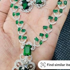 Emerald Green Nita Ambani Silver Tone American Diamond Necklace Earring Set With Adjustable Dori Indian Wedding Necklace Jewellery - Etsy Silver Crystal Gift Sets, Elegant Green Gift Sets, Indian Wedding Necklace, Indian Necklace Set, Diamond Necklace Indian, Nita Ambani, Necklaces Gift, American Diamond Necklaces, Multi Coloured Necklaces