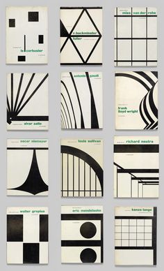 nine different black and white designs on paper