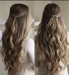 Curling Wand Hair, Simple Bridesmaid Hair, Bridesmaid Hair Long