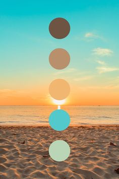 color palette of the beach Travel Color Palette Colour Schemes, Sunrise Color Palette, Paint Tricks, Insta Board, Icon Colors, Sunset Palette