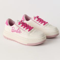 Nwt Zara Kids Girls Mattel Barbie Sneakers Shoes Size 5.5 Zara Collection Barbie, Zara Pink Heels, Barbie Sneakers, Zara Kids Shoes, Pink Non-slip Sneakers For Playtime, Zara Pink Single-breasted Blazer, Zara White, Zara Kids, Zara Shoes