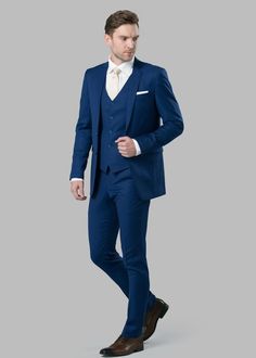 Kobaltově modrý oblek | Menguin | Kobaltově modrý svatební oblek Tailored Blue Three-piece Suit For Formal Occasions, Formal Blue Three-piece Suit, Blue Business Suit With Notch Lapel, Blue Notch Lapel Three-piece Suit For Formal Occasion, Tailored Blue Three-piece Business Suit, Blue Three-piece Suit With Notch Lapel For Formal Occasion, Blue Notch Lapel Blazer, Blue Notch Lapel Blazer In Suiting Fabric, Tailored Blue Suit And Tie Accessories For Business