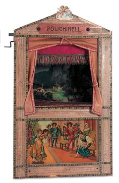 a painting on display in a wooden frame with the words polushinell above it