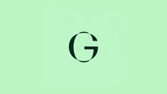 the letter g in black on a green background