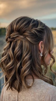 10 Gorgeous Prom Hairstyles for Long Hair Updo Wedding Hairstyles For Short Hair, Half Up For Medium Length Hair Weddings, Half Up Hair For Wedding Guest, Half Up Half Down Hairstyles Wedding Medium Hair, Short Wedding Hair Half Up, Hair Do For Wedding Guest Medium Length, Bridesmaid Hair Half Up Medium Length, Medium Hair Wedding Styles Half Up, Shoulder Length Hair Bridesmaid Styles