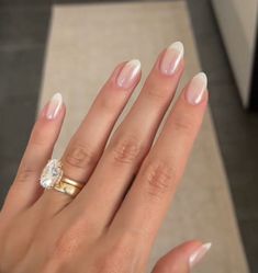 Bridal Nails French, Wedding Day Nails, Engagement Nails, Bridesmaids Nails, Kutek Disney, Nails Polish, Bride Nails