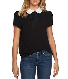 Women's Casual & Dressy Blouses | Dillard's Pan Collar Blouse, Peter Pan Collar Top, Peter Pan Collar Blouse, Peter Pan Collars, Tokyo Street Fashion, Soft Gamine, Tie Neck Tops, Blouse Nordstrom, Tie Neck Blouse