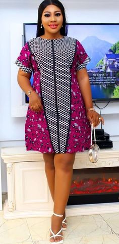 African Shirt Dress, Simple Dress Styles, Ankara Short Gown Styles, African Fabric Dress, African Print Dress Ankara, Short African Dresses, Best African Dresses, African Fashion Skirts, African Dresses Modern