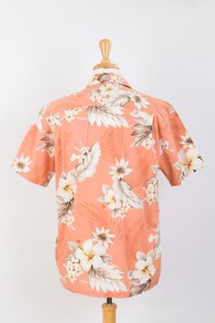 Hibiscus Cotton Aloha Shirt | Peach - Muumuu Outlet Hawaiian Wear, Hawaiian Fabric, Blue Hawaiian, Hawaiian Dress, Couple Matching, Aloha Shirt, Stretch Velvet, Matches Fashion, Clothing Care