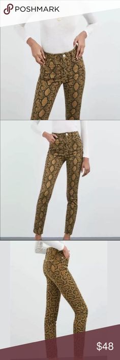 NWT  Zara  snake skin denim, size 2 NWT Zara snake skin denim, skinny, high rise, beautiful, size 2. Zara Jeans Skinny Chic High Rise Brown Jeans, Spring Stretch Brown Jeans, Brown Stretch Jeans For Spring, Spring Brown Stretch Jeans, Fitted Brown Spring Jeans, Fitted Brown Jeans For Spring, Zara High Rise Jeans For Fall, Trendy Stretch Brown Jeans, Summer Stretch Brown Jeans