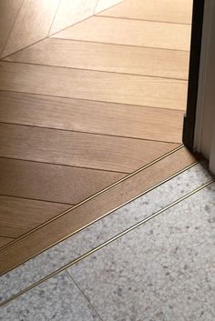 Custom woodfloor and tile transition detail