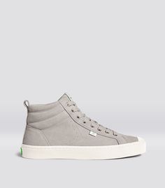 CARIUMA : Women's High Top Cloud Grey Suede Sneaker | The OCA High Grey Sneakers Women, Lil Nugget, Canvas Sneakers Womens, High Clouds, Toes Designs, Hype Shoes, Stone Grey, Sneaker Men, Grey Sneakers