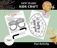 the new year's kids craft activity is fun and easy to do with this printable