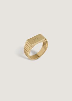 Inspired by Vivian's engraved Chinese family heirloom—etch characters of your choice into this timeless signet ring.Engraving for this piece is complimentary. Four characters maximum. Once you've placed your order, please email hey@kinnstudio.com with your desired characters and order number. Hollow and designed with comfort and mind. 14k solid gold—always. Average weight: 4.4g Band width: 6mm (front) and 4mm (back) Face measurements: 12mm x 6mm Engraved pieces are final sale This piece is made Signet Ring Engraving, Chinese Family, Ring Engraving, Face Measurements, Fall Rings, Average Weight, Ring Sizer, Family Heirloom, Engraved Rings