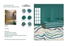 the color scheme for this living room is teal