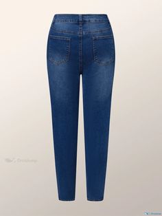 OrcaJump - Urban Jeans in Classic Regular Fit Denim Denim Blue Jeggings With Pockets, High Rise Casual Jeggings With Pockets, Casual High Rise Jeggings With Pockets, Casual Jeggings With Pockets, Casual Non-stretch Cropped Denim Jeans, Casual Denim Blue High Waist Jeggings, Casual Dark Wash Jeggings With Pockets, Casual High Waist Denim Jeggings, Casual Straight Leg Jeggings With Pockets