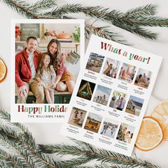 an image of a family holiday card with orange slices