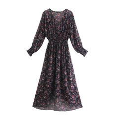 Long Sleeve Dress Casual, Long Party Dresses, Sleeve Dress Casual, Long Sleeve Chiffon Dress, Casual Beach Wear, Print Long Dress, Dress Women Elegant, Long Sleeve Casual Dress, Printed Long Dresses