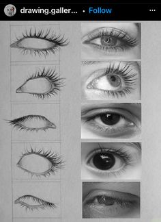 the different types of eyelashes are shown in this drawing lesson, which shows how to draw them