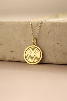 Gold Sun Pendant - Sun Gold Necklace ● Material of pendant: Solid Gold 14k ( REAL GOLD ) ● Metal Stamp: 14k ( REAL GOLD ) ● The pendant is available in 5 sizes: - 12,7 mm / 0.5 inches (Diameter) - 14,0 mm / 0,55 inches ( Diameter ) In the photos - 15,3 mm / 0.6 inches ( Diameter ) - 16,5 mm / 0,65 inches ( Diameter ) - 19,1 mm / 0,75 inches ( Diameter ) ( In the photos the size is 14mm / 0.55 inches Diameter ) ( Jump Ring inner diameter: 4 mm ) ● Material of chain: Solid gold 14k ( REAL GOLD ) I Gold Sun Necklace, Sun Necklace, Sun Pendant, Gold Sun, Necklace Personalized, Jump Rings, Metal Stamping, Gold Style, Real Gold