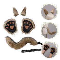 SPECIFICATIONS Material: Faux Fur Department Name: Adult Applicable Scene: Performance Pattern Type: Animal Type: Hairbands Item Type: Headwear Style: Novelty Color: Black/Black and White/Grey/Grey and Black/White/Brown/Wolfdog Hair Size: Ear Size Approx.13.5x8x11.5cm/5.31x3.14x4.52in, Tail Length Approx.53cm/20.86in, Half Finger Gloves Approx.17x20cm/6.69x7.87in Weight: Approx.150g Features: Eye-catching set - When you go to a neko cosplay, anime cosplay, Halloween party, or Lolita gothic party Fox Ears And Tail, Cat Ears And Tail, Gothic Party, Paw Gloves, Fox Costume, Fancy Costumes, Fox Ears, Finger Gloves, Ear Hair