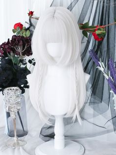 Buy Pure Color Jellyfish Hairstyle Medium Length Straight Wig Gothic Lolita Wigs on Lolitain.com. Choose your perfect classic lolita dress, gothic lolita dress, and more. Regular discounts up to 50% off. Vampire Female Wig, Lotia Wig, Jellyfish Hairstyle, Hairstyle Medium Length, Jellyfish Haircut, Funky Hats, Anime Wigs, Classic Lolita, Short Hair Wigs