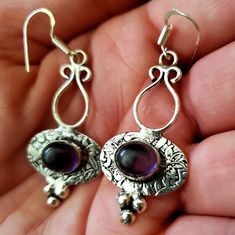 Brand New Handmade Ethnic Silver Amethyst Earrings. $15 You're Awesome Sale Is Happening Through The End Of The Year. Select Pieces Of Jewelry Will Be Only $15. Continue To Check Back As New Pieces Of Jewelry Will Be Added Daily. Bundle To Save Even More. Sometimes You Forget You're Awesome So This Is Your Reminder! Bohemian Purple Sterling Silver Earrings, You're Awesome, End Of The Year, Amethyst Earrings, The End, The Year, Handmade Jewelry, Amethyst, Jewelry Earrings