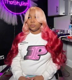 Red Weave Hairstyles, Teenage Hairstyles, Glamour Hair, Bun Styles, Hot Hair Styles, Dope Hairstyles, Human Hair Lace Wigs