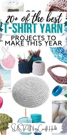 the best t - shirt yarn projects to make this year, including crochet