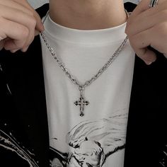 Type: AccessoriesMaterial: Titanium steelGender: MaleNecklacelength: 60cm ( 23.6 inches ) Cross Pendant Necklace Men, Hip Hop Accessories, Gothic Necklace, Neck Jewellery, Trendy Necklaces, Necklace Online, Cross Pendant Necklace, Silver Chain Necklace, Accessories Necklace