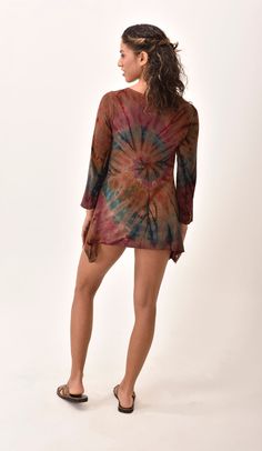 Vibrant, chic and luxuriously soft, our Tie-Dye Tunics with scoop neckline, chic long length and fairy cut bottom hem, have a style that is just right on. Pair with jeans or any of our solid skirts or pants for a look that is cool, anywhere and everywhere. Scoop neckline Fairy cut bottom hem Rayon / Spandex Machine washable All of our clothes are crafted by our own artisans in Thailand, using the finest fabrics and dyes available, to bring you apparel that is amazingly soft, durable and cool. (P Fairy Cut, New Hope Pa, Tie Dye Maxi Skirt, Bohemian Pants, Tie Dye Hippie, Dress Rayon, Festival Pants, Solid Skirt, Reverse Tie Dye