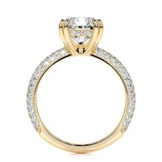 You want to give her the world--this spectacular 3.5-ctw F VS2 Round diamond engagement ring is a beautiful way to start. Detailed with a stunning hidden halo, and diamond shank, its got all the details she could ever dream of. A 3 Carat F VS2 Round Diamond is mounted along with .50 Carat Side diamonds. The Center Diamond is Certified by IGI - International Gemological Institute Vs1 Diamond, Measure Ring Size, Cvd Diamond, Vs2 Diamond, Types Of Diamonds, Lab Grown Diamonds Engagement, Hidden Halo, Special Jewelry, Eternity Ring Diamond